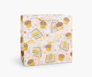 Rifle Paper Co. Garden Party Small Gift Bag Bundle with Uncoated Paper, Gold Foil, Cotton Ribbon, and Gift Tag Printed with Festive Garden Designs