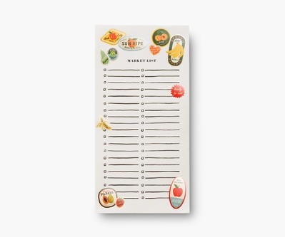 RIFLE PAPER CO. Garden Party Blue Weekly Meal Planner, 52 Tear-Off Pages  with Shopping List, Printed in Full Color, Master Weekly Meal Planning with