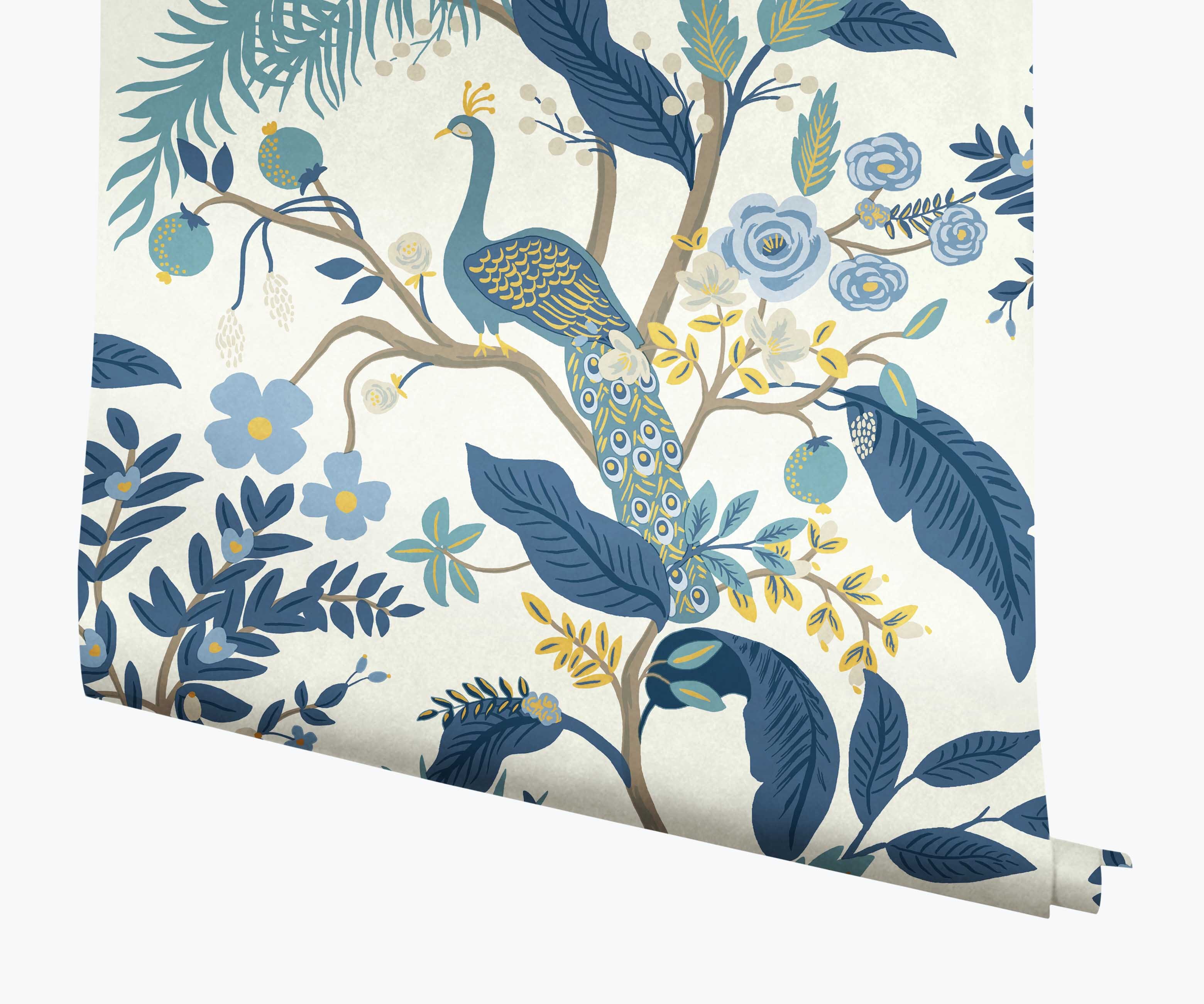 Blue Floral Peel and Stick Wallpaper  Chelsea Lane  Company
