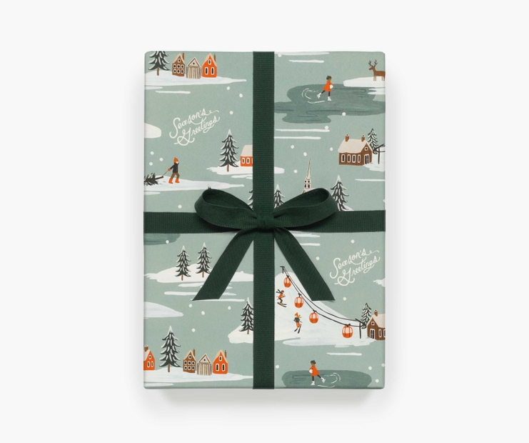 Holiday Snow Scene Wrapping Sheets