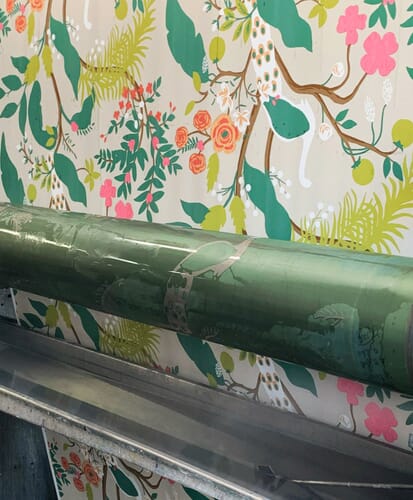Rifle Paper Co. Cornflower Black/Green Wallpaper